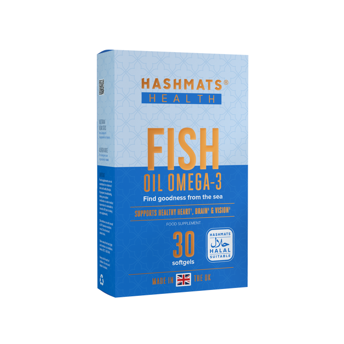 Fish Oil Omega-3 (30 softgels x6) Halal Gelatine by HASHMATS®