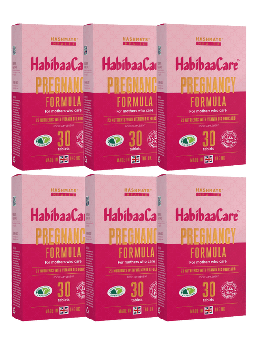 halal vitamins HabibaaCare® Pregnancy Vitamins and Minerals (30 tablets x6) Bundle - Hashmats Health