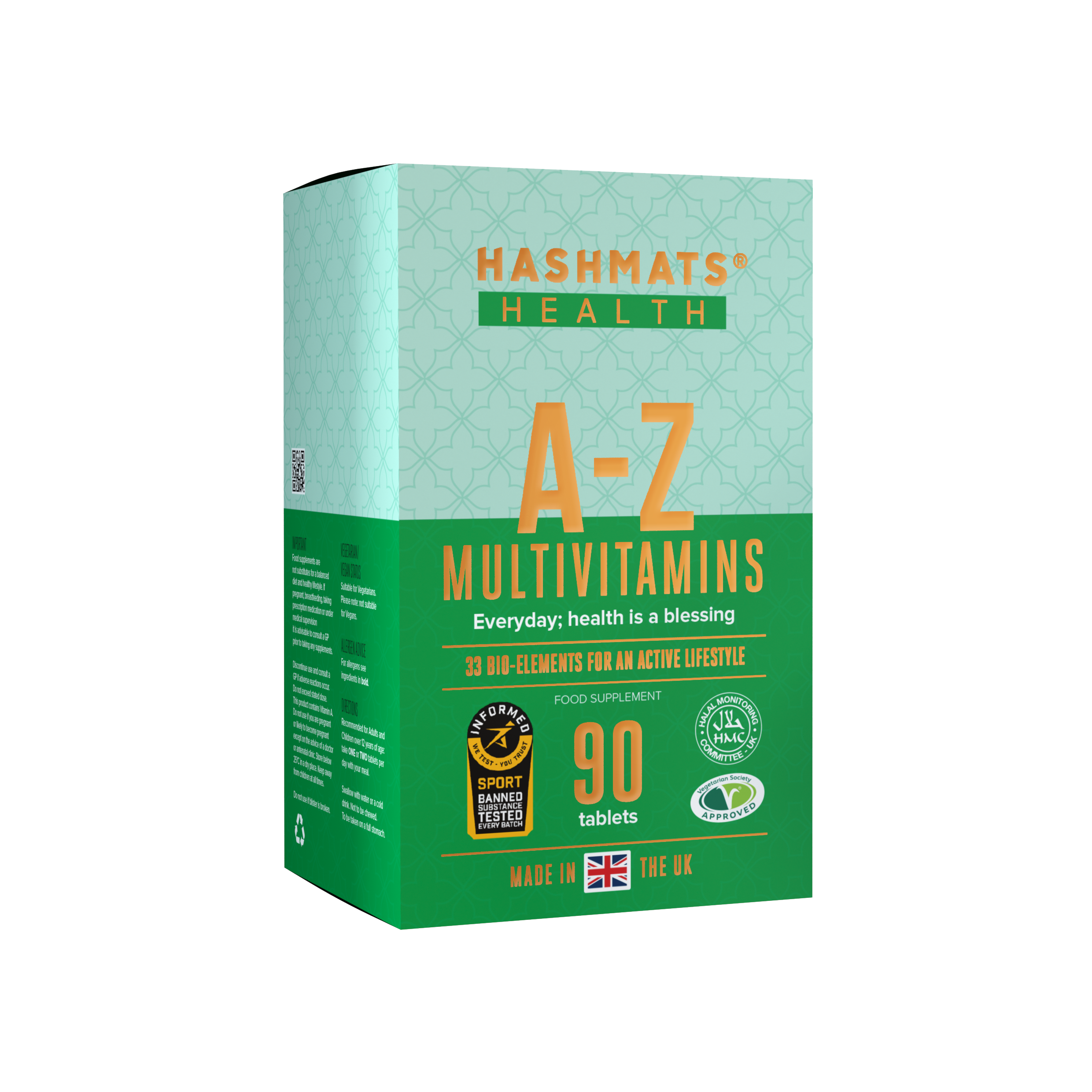 A-Z Multivitamins 90 - with 33 Bio-elements by HASHMATS®