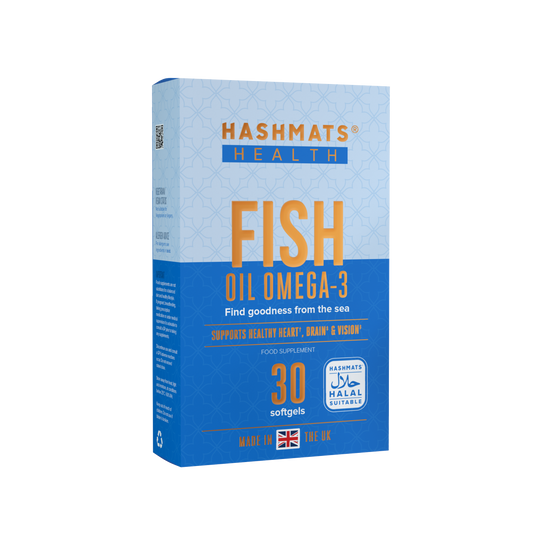 Fish Oil Omega-3 (30 softgels x6) Halal Gelatine by HASHMATS®