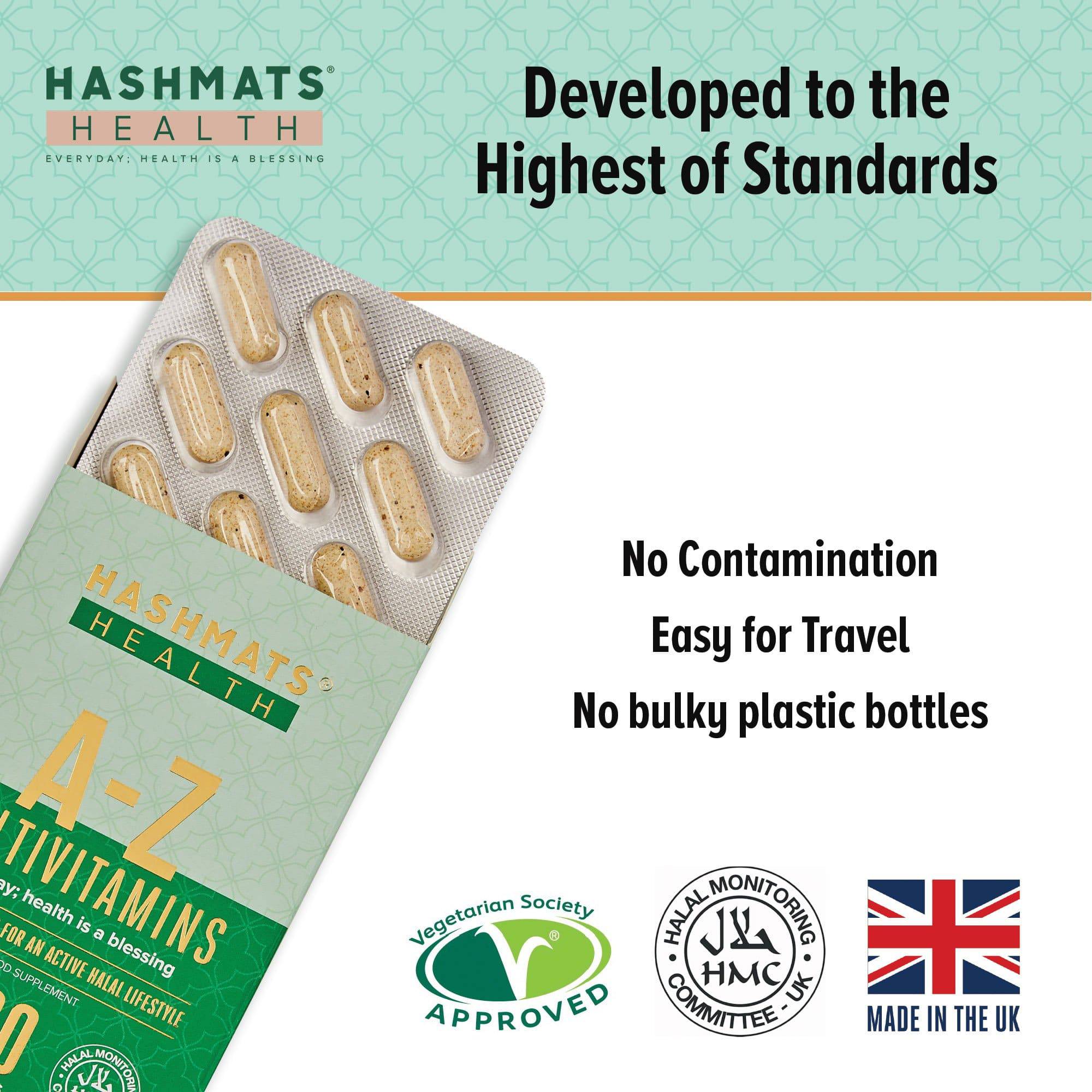 halal vitamins A-Z Multivitamins 90 - with 33 Bio-elements by HASHMATS® - Hashmats Health