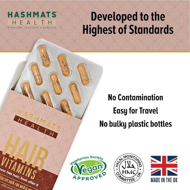 halal vitamins Hair, Skin & Nail Vitamins Vegan by HASHMATS® - Hashmats Health