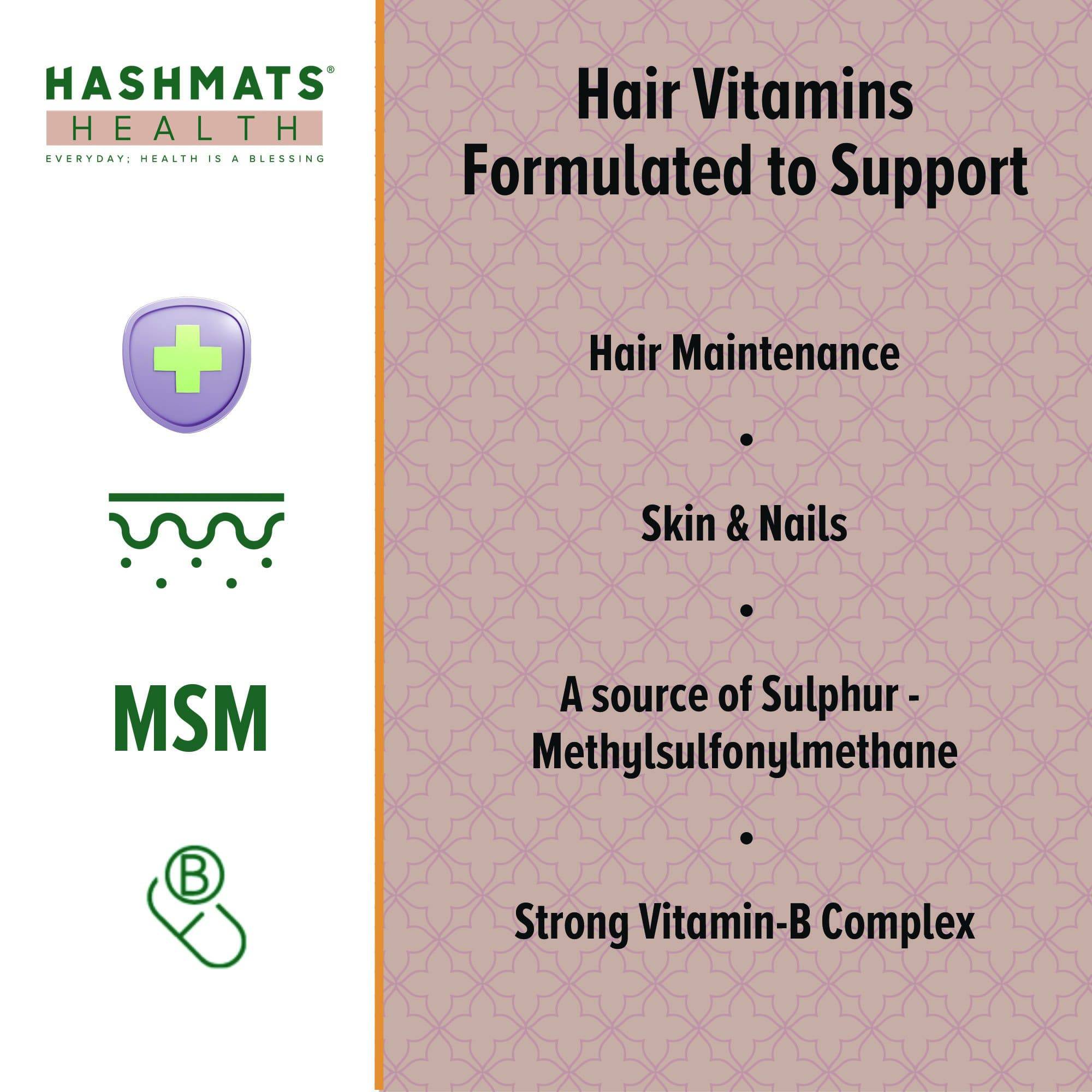 halal vitamins Hair, Skin & Nail Vitamins Vegan by HASHMATS® (30 capsules x6) Bundle - Hashmats Health