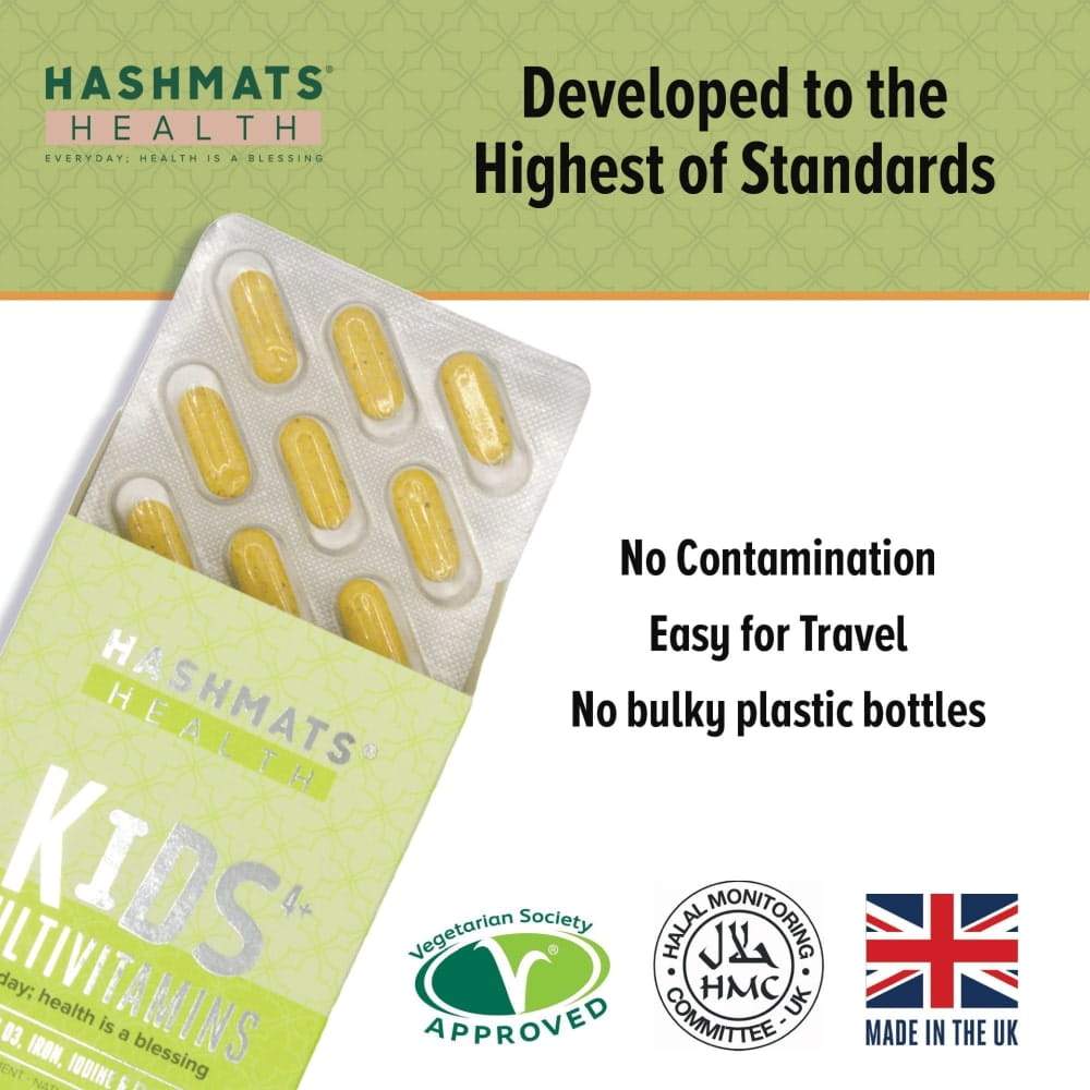 halal vitamins Kids Multivitamins Chewable - 22 Nutrients by HASHMATS® - Hashmats Health