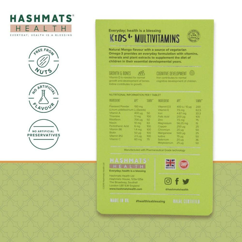 halal vitamins Kids Multivitamins Chewable - 22 Nutrients by HASHMATS® - Hashmats Health