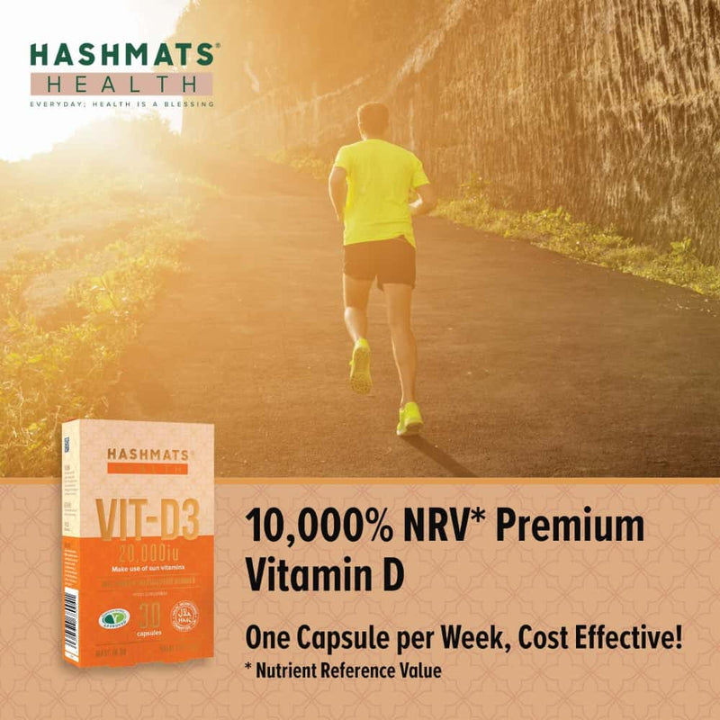 halal vitamins Vitamin D 20000iu - Vit-D3 by HASHMATS® - Hashmats Health