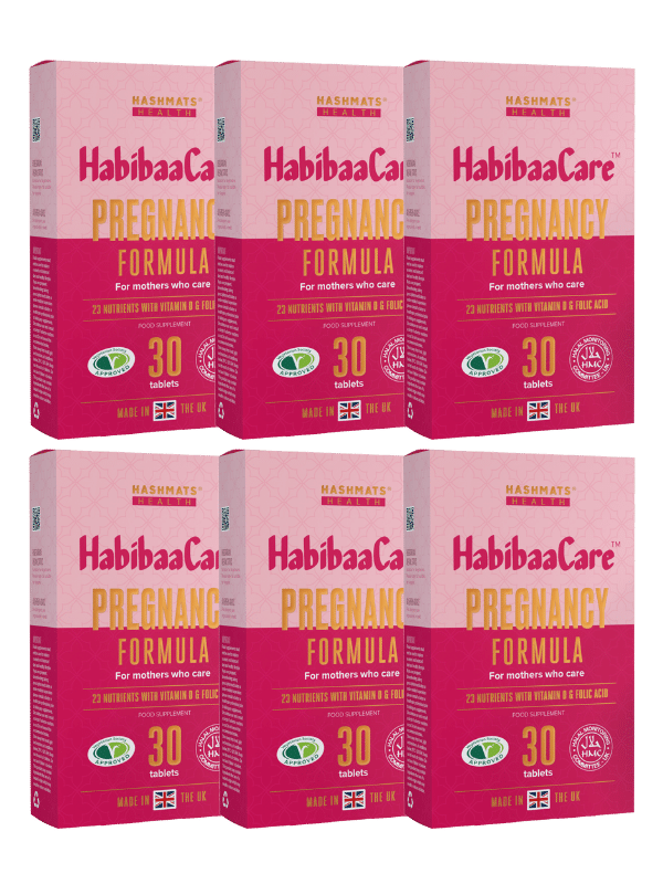 halal vitamins HabibaaCare® Pregnancy Vitamins and Minerals (30 tablets x6) Bundle - Hashmats Health